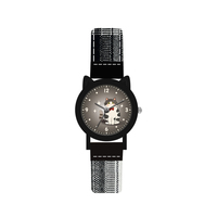 Montre mignonne de dessin animé Virtue 2026 pour enfants et filles, cadran Meow, bracelet en tissu à carreaux marron, montre-bracelet décontractée Kawaii pour les amoureux des chats