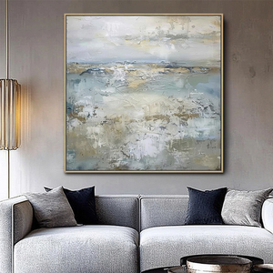 Pintura Acrílica Abstracta Hecha a Mano, Arte de Pared en Lienzo, Paisaje Marino Moderno Pintado a Mano, Arte Realista para Sala de Estar - Product Image 2