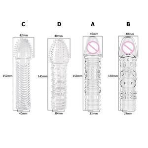 Condón Extensor de Alta Elasticidad, Funda de Silicona para Pene, Juguetes Sexuales para Hombre, Consolador, Juguete de Bondage, Fundas para Retrasar la Eyaculación - Product Image 2