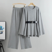 Costumes pour femmes, ensemble de 2 pièces, pull en tricot décontracté pour femmes, pantalon large, ensemble élégant décontracté en deux pièces pour femmes
