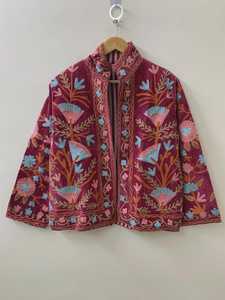 เสื้อแจ็คเก็ตปักลายดอกไม้กำมะหยี่สไตล์ซูซานี  งานแฮนด์เมด  แบบโบโฮ  รักษ์โลก  ระบายอากาศได้ดี  เสื้อคลุมฤดูหนาว  ของขวัญสำหรับเธอ - Product Image 4