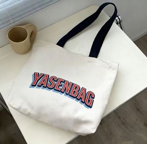 Bolsa de Mano de Lona de Algodón con Logotipo Personalizado al por Mayor para Mujer, Bolsa de Compras Cruzada con Diseño de Letras Personalizadas - Product Image 2