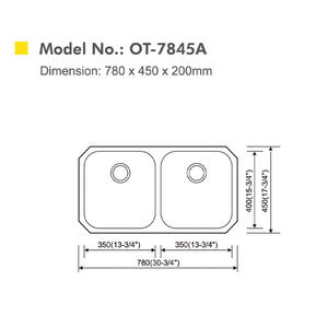OT-7845A nuovo Design commerciale doppio lavello da cucina in stile fattoria in acciaio inossidabile 304 - Product Image 6