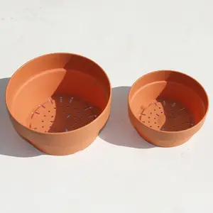 Outdoor Indoor Kunststoff Blumentopf, Keramik Topf Einfache Fleischige Blumentopf Imitieren Ton Dicke Kunststoff Runde Schüssel