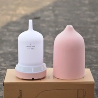 Diffuseur d'arômes en céramique mate, minimaliste et esthétique, diffuseur d'huiles essentielles ultrasonique, humidificateur pour la décoration de la maison, cadeau de yoga