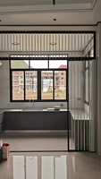 Pintu Lipat Geser Partisi Aluminium+PC Kustom dengan Rel dan Gagang untuk Kamar Tidur, Dapur & Ruang Tamu