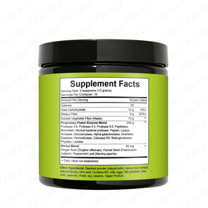 Poudre de fibres pour la digestion et la réduction des ballonnements, favorisant une sensation de satiété prolongée et stimulant la santé immunitaire intestinale, pour hommes et femmes, avec support OEM privé. - Product Image 2