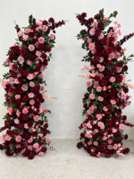 Eleganter Hochzeits-Blumenbogen Künstliche Rosenreihe für Outdoor-Hochzeiten Hintergrund Bühnendekoration Event-Dekor