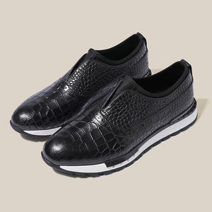 Zapatos informales de diseño italiano de lujo para hombre, zapatillas de vestir de piel de vaca genuina transpirable - Product Image 1