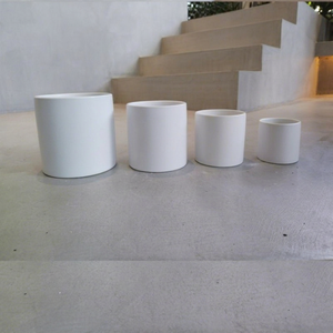 Pot de fleurs rond en porcelaine blanche avec trou de drainage pour la décoration de jardin et de la maison, jardinières écologiques pour plantes succulentes pour les présentations de fleurs - Product Image 1