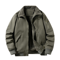 Blouson Bomber Homme Style Japonais Hiver Doublure Polaire Épaisse Rembourrage Tendance Marque Multi-Poches Col Montant Décontracté