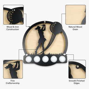 Support mural personnalisé pour balles de golf en bois et fer, avec options d'agencement, de logo, de forme, de taille, de présentation et d'emballage - Product Image 3
