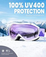 Masque de ski/snowboard OTG anti-buée avec protection UV400 pour hommes et femmes