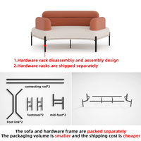Set Sofa Kombinasi Bentuk S untuk Area Resepsi Desain Modern Sofa Modular Kombinasi Bebas Sofa Resepsi Kantor Desain Berpatent