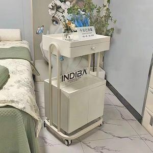 Stainless steel version luxury beauty salon push cart skin management <b>tool</b> cart nail storage and storage mobile storage rack - Product Image 6