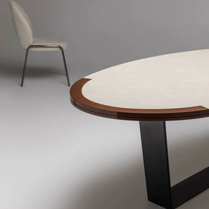 Juego de Comedor Moderno con Mesa Ovalada, 6 Piezas, Estructura de Hierro, Tablero de Madera, Muebles Duraderos para el Hogar - Product Image 5