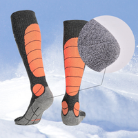 Chaussettes de compression pour la course à pied et la randonnée en gros, automne et hiver, chaussettes épaisses personnalisées en laine mérinos, sport pour hommes, 5 paires