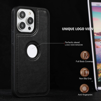 Étui de protection pour téléphone portable en cuir PU Premium pour iPhone 15 Pro Max/15 Pro/15 Plus/15, protection intégrale, antidérapant