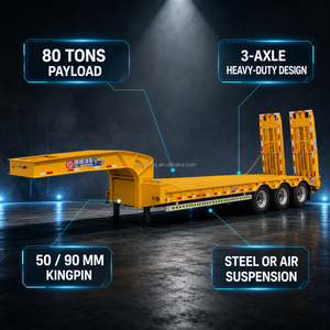 Mejor Precio FUWA Nuevo Semirremolque <span class=keywords><strong>de</strong></span> Plataforma Baja <span class=keywords><strong>de</strong></span> Acero <span class=keywords><strong>de</strong></span> 40-100 Toneladas con Cuello <span class=keywords><strong>de</strong></span> Cisne y 3 <span class=keywords><strong>Ejes</strong></span> en Venta - Product Image 4