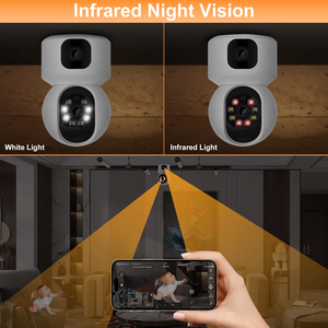 Telecamera di sicurezza domestica 4mp HD Video WiFi Smart telecamera interna rilevatore di tracciamento del movimento per visione notturna a doppia lente telecamera Wireless - Product Image 4