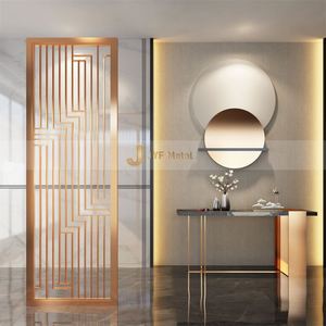 EX099 JYF Custom Modern MultiFunctional Laser Cut Stainless Steel <b>Wall</b> Decoration Living Room Metal Gold <b>Screens</b> Dividers - Product Image 6