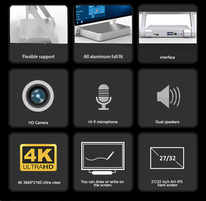 Écran tactile 4K de 27 et 32 pouces avec wi-fi 15 ~ 95 pliable, ordinateur de bureau tout-en-un pour étudier les jeux, travail de concepteur - Product Image 5