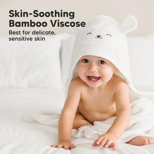 Toalla con Capucha para Bebé, Viscosa <span class=keywords><strong>Derivada</strong></span> de Bambú, Recién Nacido, Niño Pequeño, Extra Absorbente, Suave, Niños y Niñas, Diseño de Cordero, Baño - Product Image 3