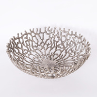 Bol décoratif en métal au design corail contemporain, fait main, pour la maison et les cadeaux