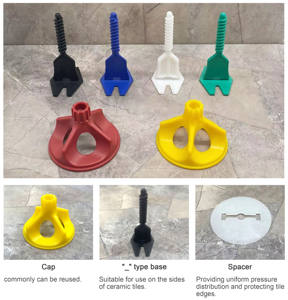 Système de nivellement de carreaux Dingyue Spin Doctor, plaques de base de 1/4 pouce, professionnel pour les carreaux de sol en bois épais, les carreaux de plafond - Product Image 5