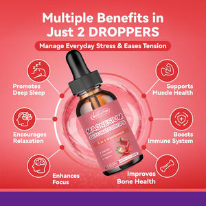 OEM magnesium glycinate Liquid Drops-5-in-1อาหารเสริมวิตามิน B6แมกนีเซียมสำหรับช่วยในการนอนหลับกระดูกสุขภาพของกล้ามเนื้อ - Product Image 2