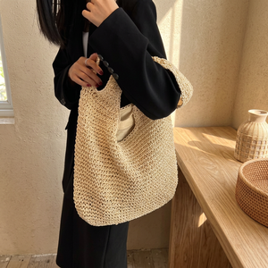 Nouveau Sac à Bandoulière Décontracté pour Femme en Paille Style Vintage avec Fermeture Éclair, Idéal pour le Voyage, le Shopping et l'Usage Quotidien – Collection Hiver, Automne, Printemps - Product Image 3