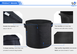 Grote Kinderkamer Stof Pot Met Handvat Biologisch Afbreekbare Tuinplanter Kweekzak Niet Gecoat Zwart Met Filter Chinese Leveranciers - Product Image 4