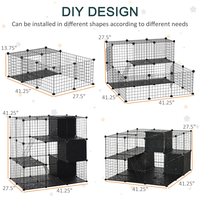 Vente chaude : Cage pliable pratique à 3 niveaux pour petits animaux, lapins, cochons d'Inde, parc de jeu portable en fer pour animaux de compagnie d'intérieur