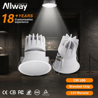 Plafonnier encastré LED ultra-fin sans cadre 5W 10W 15W 20W, trois couleurs, à intensité variable, IP54, pour salon, éclairage intérieur