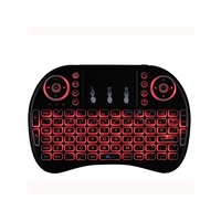 Clavier sans fil I8 Mini 2.4G avec pavé tactile, touches en silicone, rétroéclairage coloré, souris aérienne, portée de 10 m, piles AAA, multi-OS, russe, espagnol