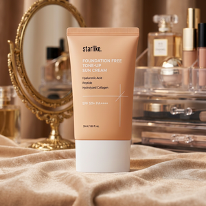 STARLIKE Foundation Free Tone <b>Sun</b> <b>Cream</b> 50ml | SPF50+ PA++++ Mineral UV Filter Correction All Skin Types Private Label <b>Face</b> for - Product Image 3