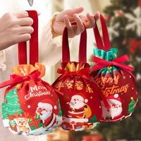 Sac de rangement pour cannes en sucre recyclables, pochette à cordon de Noël, cadeau de friandise de fête