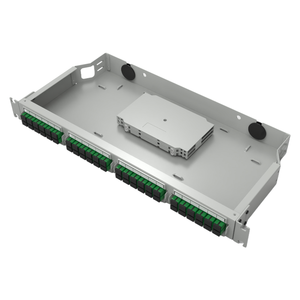 U loại Splice khay 1U Rack Bảng điều chỉnh sợi quang bao vây 96 cổng LC SC Max <span class=keywords><strong>48</strong></span> lõi vá Bảng điều khiển 5g Mạng kết hợp màu đen lạnh - Product Image 2