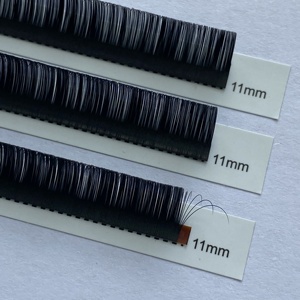 Rambut sintetis bahan PBT Matte hitam Volume ekstensi bulu mata 7-15mm Vegan kasmir lembut kipas mudah Volume Rusia bulu mata - Product Image 1