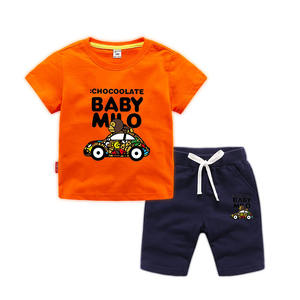 Vêtements pour enfants 100 % coton en dropshipping, couleurs variées au choix, ensembles t-shirt et short pour bébés, étiquettes volantes gratuites - Product Image 2