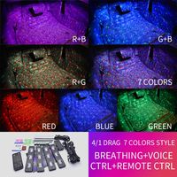Luces led con Control de música decorativas USB para coche, RGB, ambiente de coche, cielo estrellado