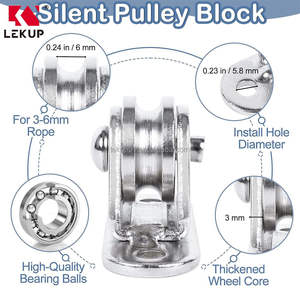1 "in acciaio inox Mini Duplex puleggia rullo senza attrito ruota silenziosa pesante fisso puleggia piccolo blocco puleggia per cavo di corda - Product Image 3
