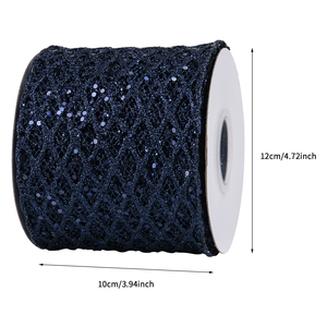 Pita Kawat Jala Berkilauan 4'' 10 Yard Perak untuk Dekorasi Rumah, Pembungkus Kado, Kerajinan DIY, Karangan Bunga untuk Pohon Natal - Product Image 2