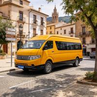 Aucwell Nouveau Minibus Électrique Automatique 20 Places, Bus de Transport de Passagers, Fourgon Commercial