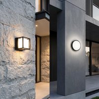 Lampe murale extérieure personnalisée OEM ODM IP65 étanche en aluminium et verre LED E27 220V, design moderne pour villa, hôtel, usage commercial, garantie 2 ans
