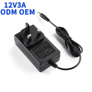 Adaptador de Corriente, Adaptador de Corriente Conmutado de CC de 12 V y 3 A con Enchufe del Reino Unido para Cámara CCTV y Lámpara de Tira LED de 24 W, Cable de 1 m, ODM, OME - Product Image 1