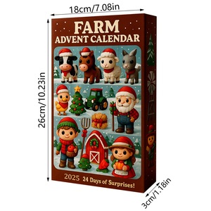 Calendario de Adviento de Granja 2025, 24 Días de Sorpresas, Adornos Colgantes de Acrílico, Decoración para Árbol de Navidad, Regalo para Niños - Product Image 1