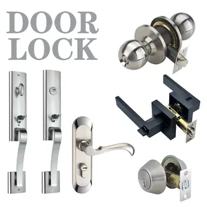 Factory Outlet Accept customization Hotel Indoor Entry Button Knob Zinc alloy Aluminium Mortise Cylinder Lever Handle Door Lock