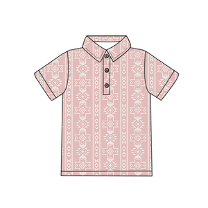 Tùy chỉnh OEM Aztec mô hình trẻ em bé mùa hè Ngắn Tay Áo bán buôn Polo T-Shirts sữa lụa trẻ em cậu bé giản dị áo sơ mi Tops - Product Image 5