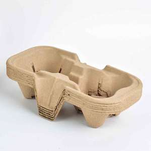 Support de tasses à café jetables robustes, lot de 2/4, plateau en pâte de papier biodégradable, support de boissons antichoc pour UberEats DoorDash - Product Image 6
